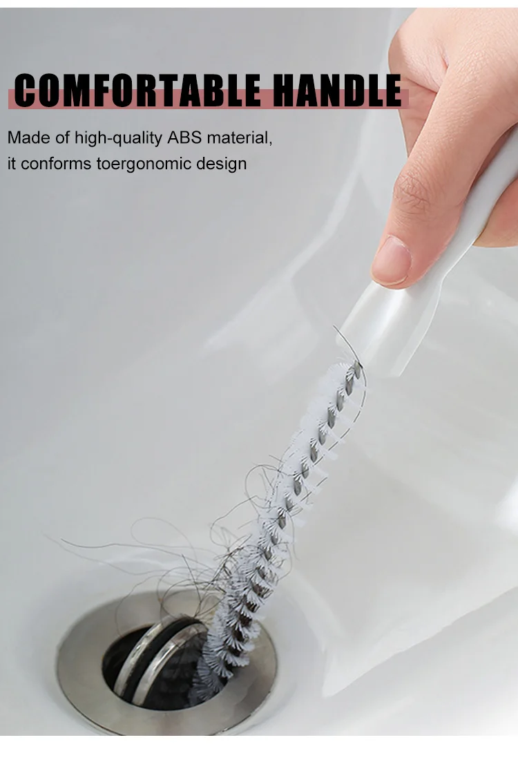 Flexible Pipe Dredging Brush – Drain Hair Clog Remover for Bathroom Sink & Sewer (45cm / 65cm)