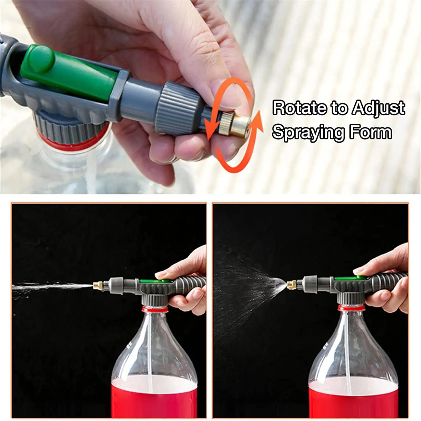 Manual High-Pressure Bottle Sprayer – Adjustable Nozzle for Garden Watering & Cleaning