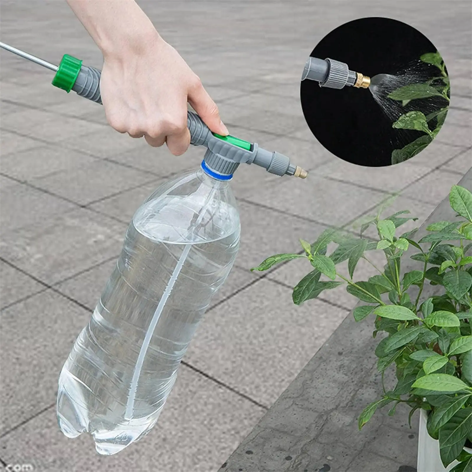 Manual High-Pressure Bottle Sprayer – Adjustable Nozzle for Garden Watering & Cleaning