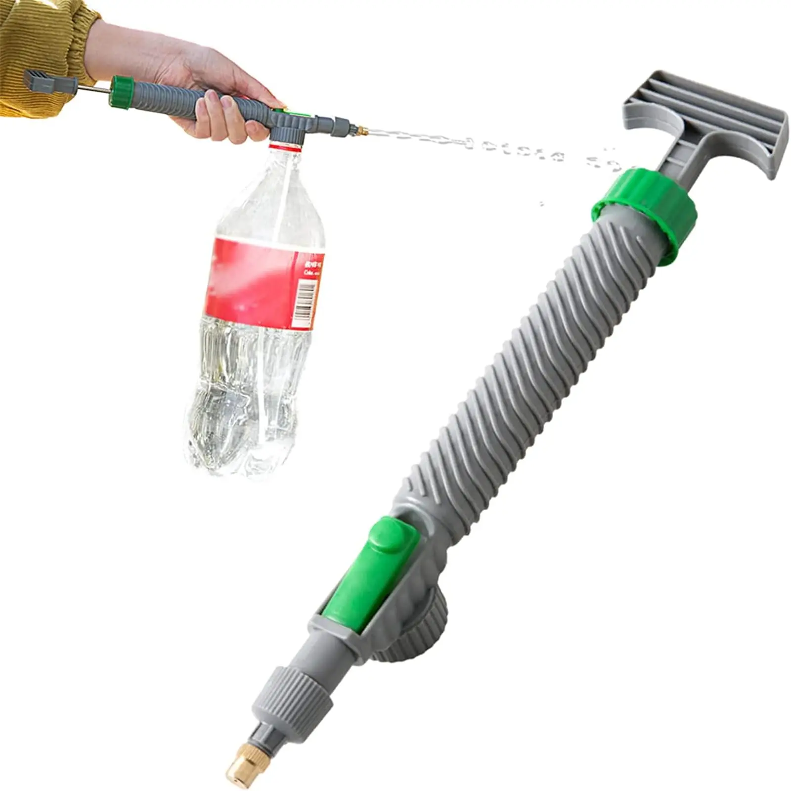 Manual High-Pressure Bottle Sprayer – Adjustable Nozzle for Garden Watering & Cleaning